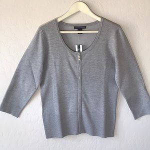 Grace Elements | NWT Zip Up Scoop Neck Sweater Lg